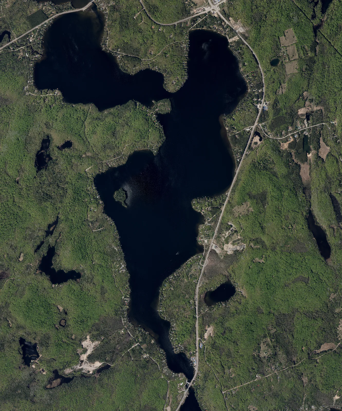 Aerial photograph of Twelve Mile Lake.