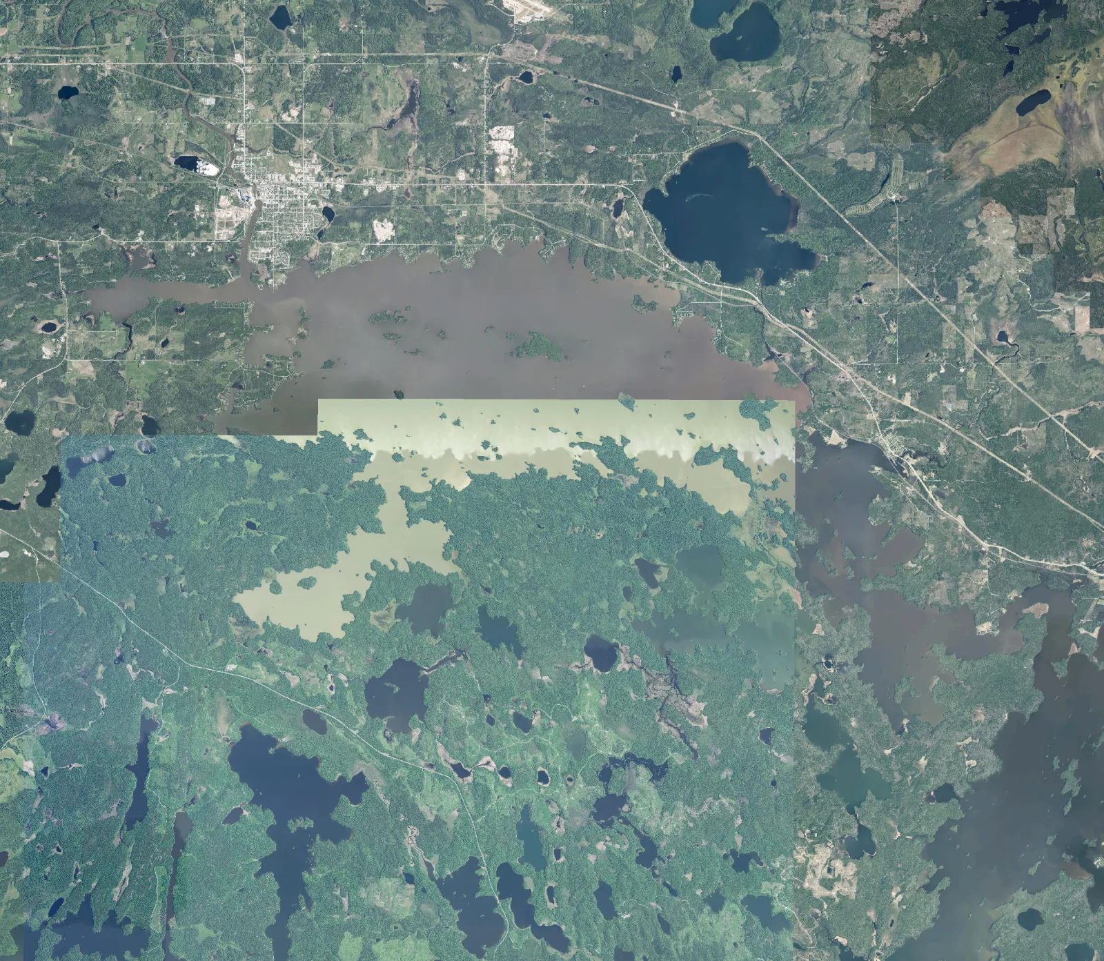 Aerial photograph of Wabigoon Lake.