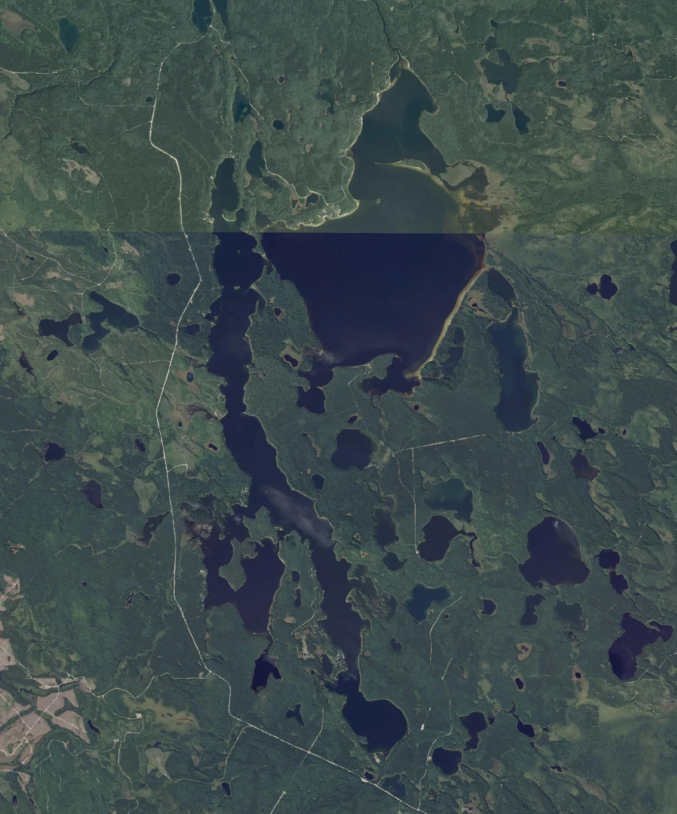 Aerial photograph of Watabeag Lake.