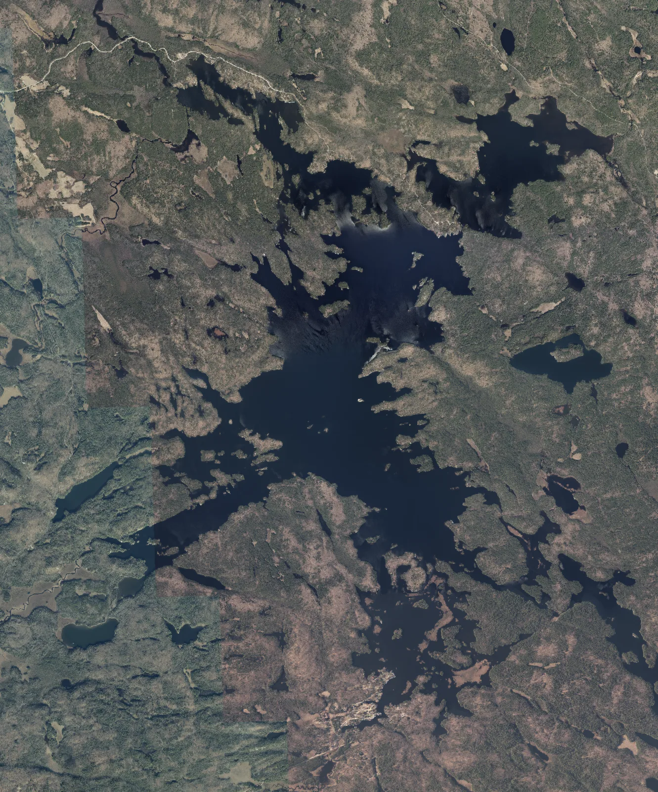 Aerial photograph of Weslemkoon Lake.