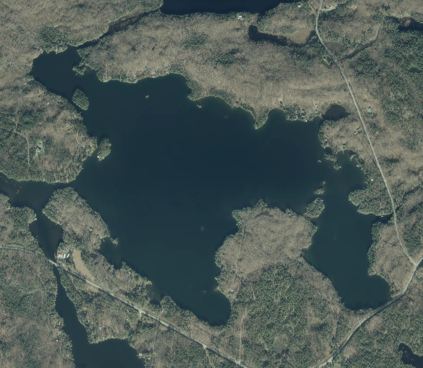 Aerial photograph of Whitefish Lake.