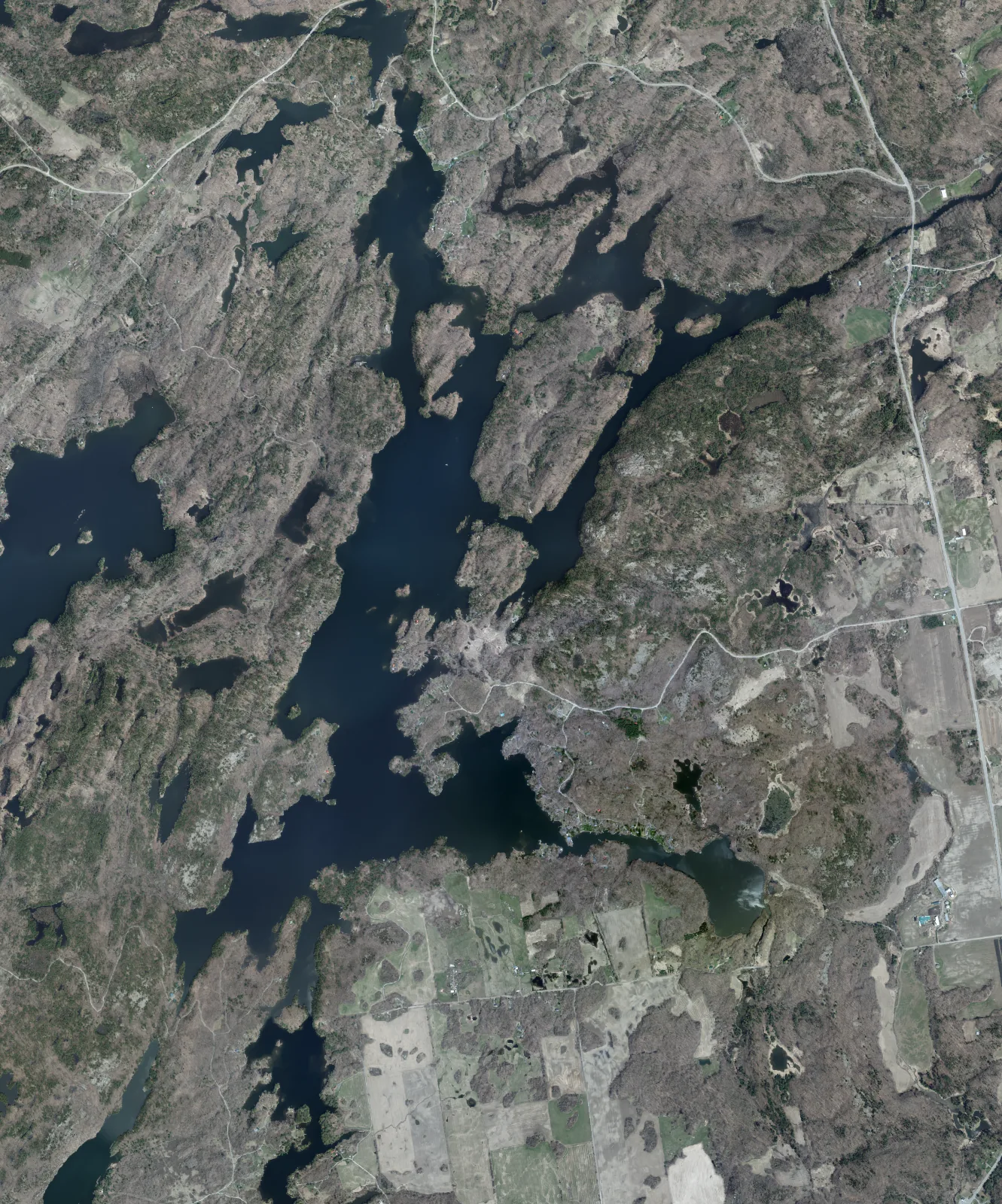 Aerial photograph of Whitefish Lake.