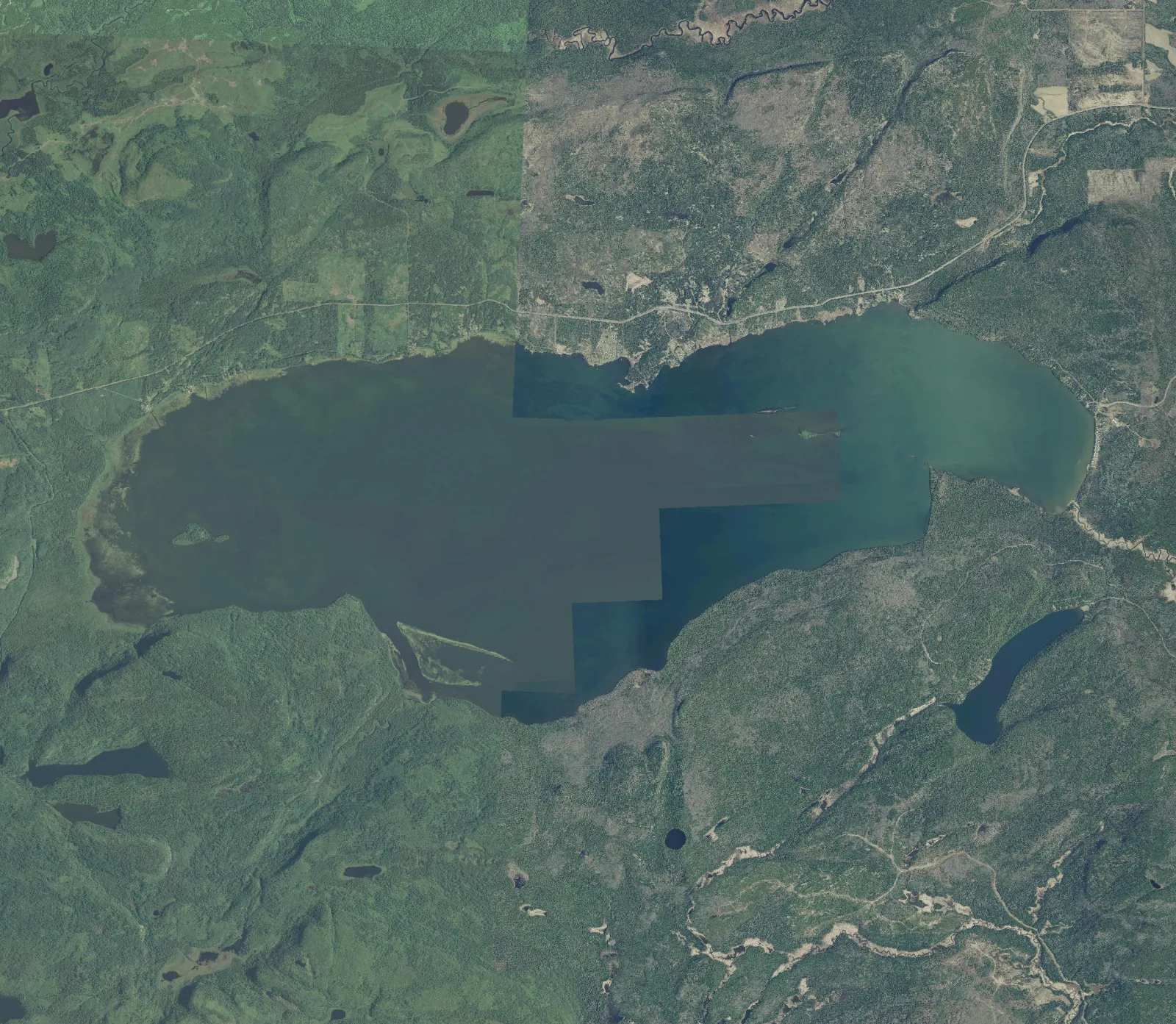 Aerial photograph of Whitefish Lake.