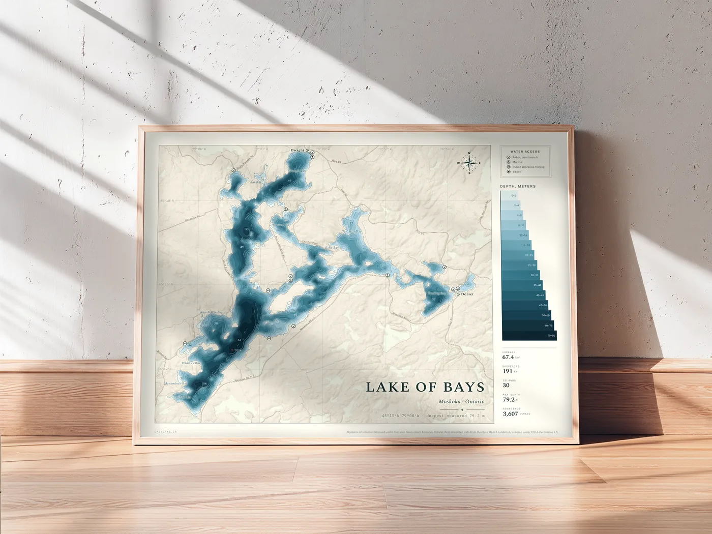 Lake of Bays in the birchbark colourway, framed
