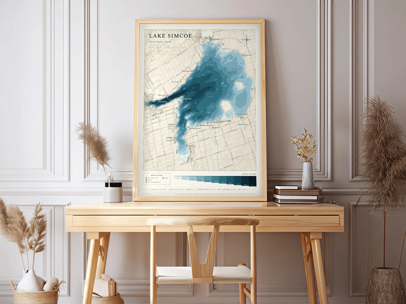 Lake Simcoe in the birchbark colourway, framed
